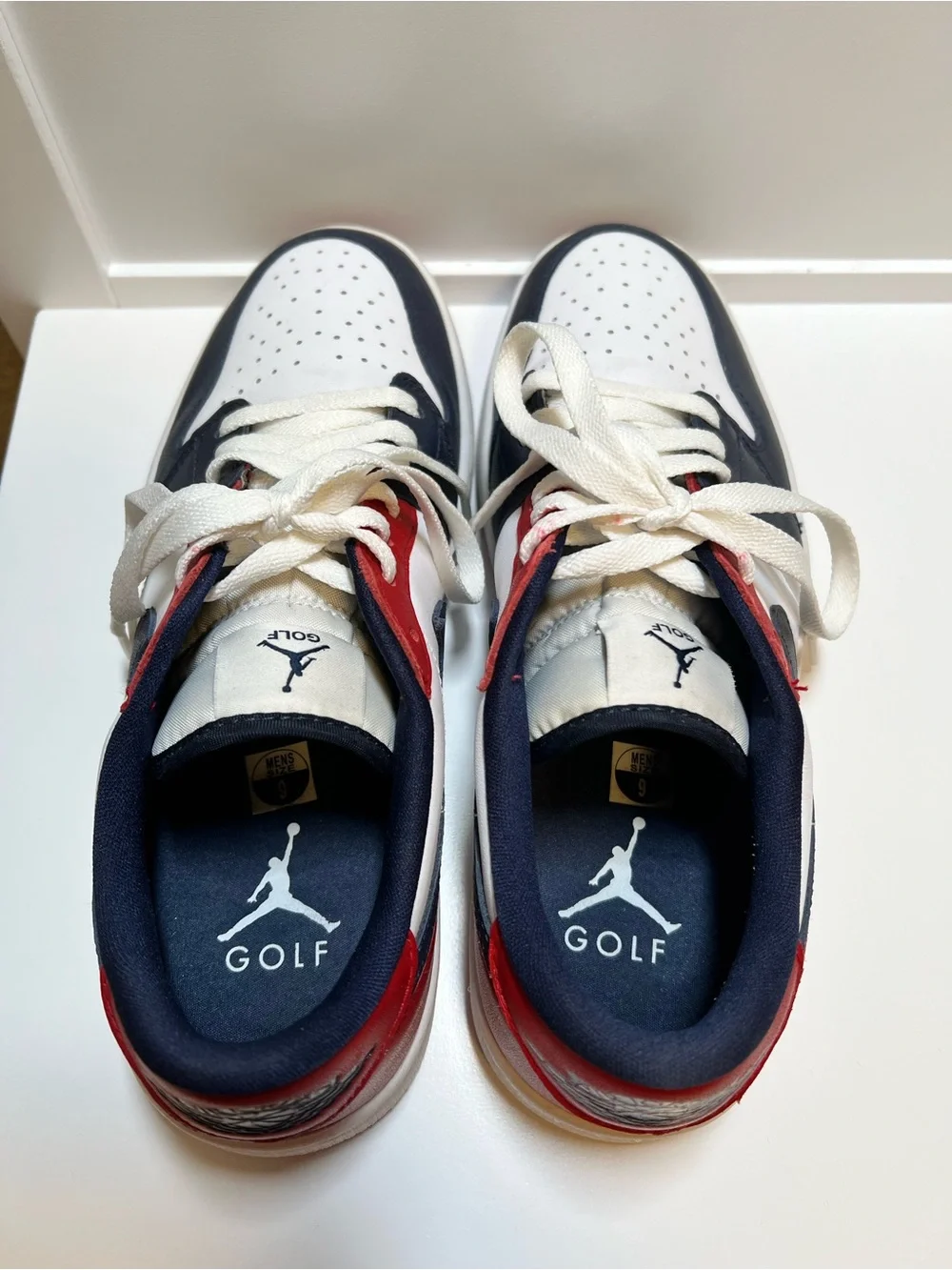 Nike Low-Top Sneakers in White, Red, and Navy